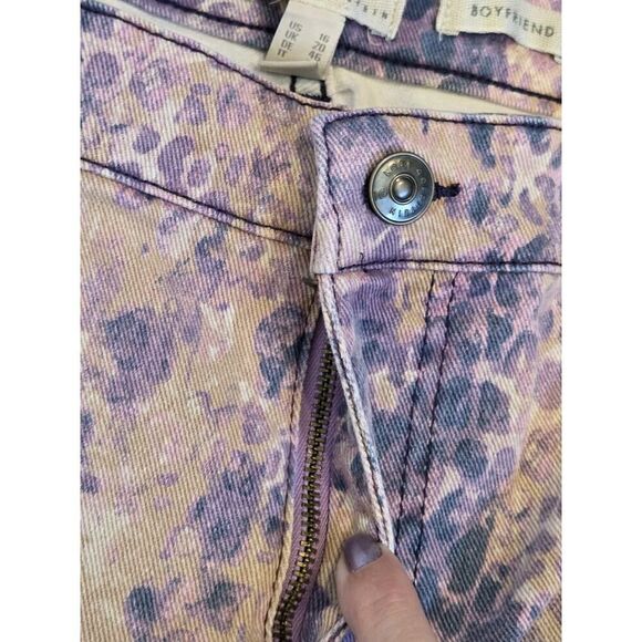 LOGO by Lori Goldstein Printed Boyfriend Jeans Purple Combo | 16 EUC Boho - Picture 5 of 10